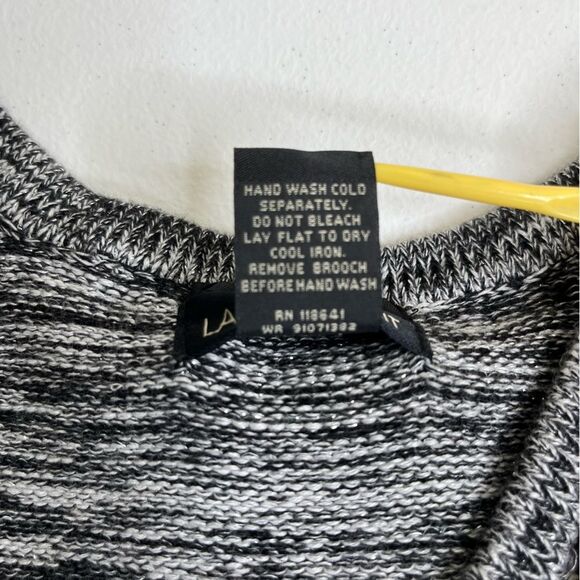 Lane Bryant Metallic Fringe Button Front Cardigan Black White Women Size 14/16 - Picture 9 of 15